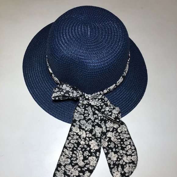 Beach Sun Hat Floral Ribbon Church Bow Women's Packable Cloche Paper SPF50 - Picture 11 of 13